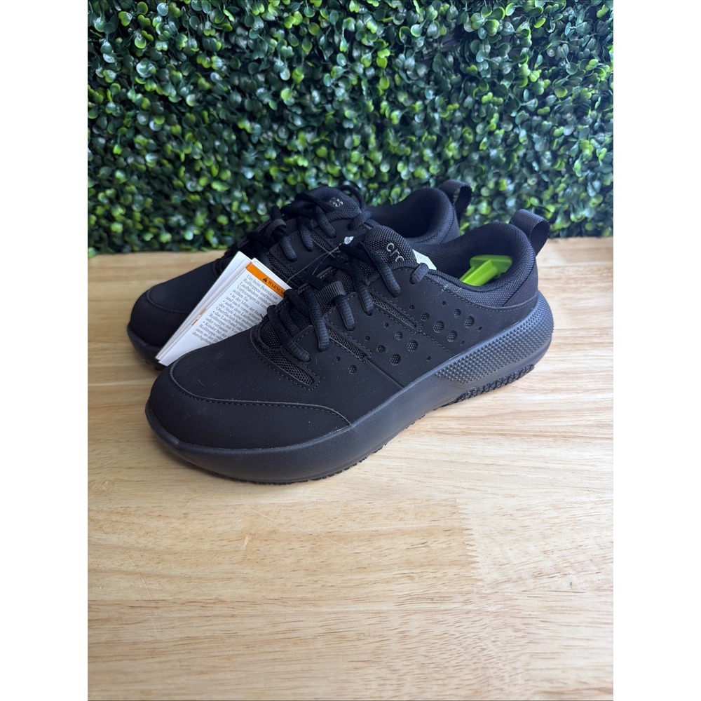 New Womens Crocs On The Clock Black Comfort Work Sneakers Shoes Size 8W